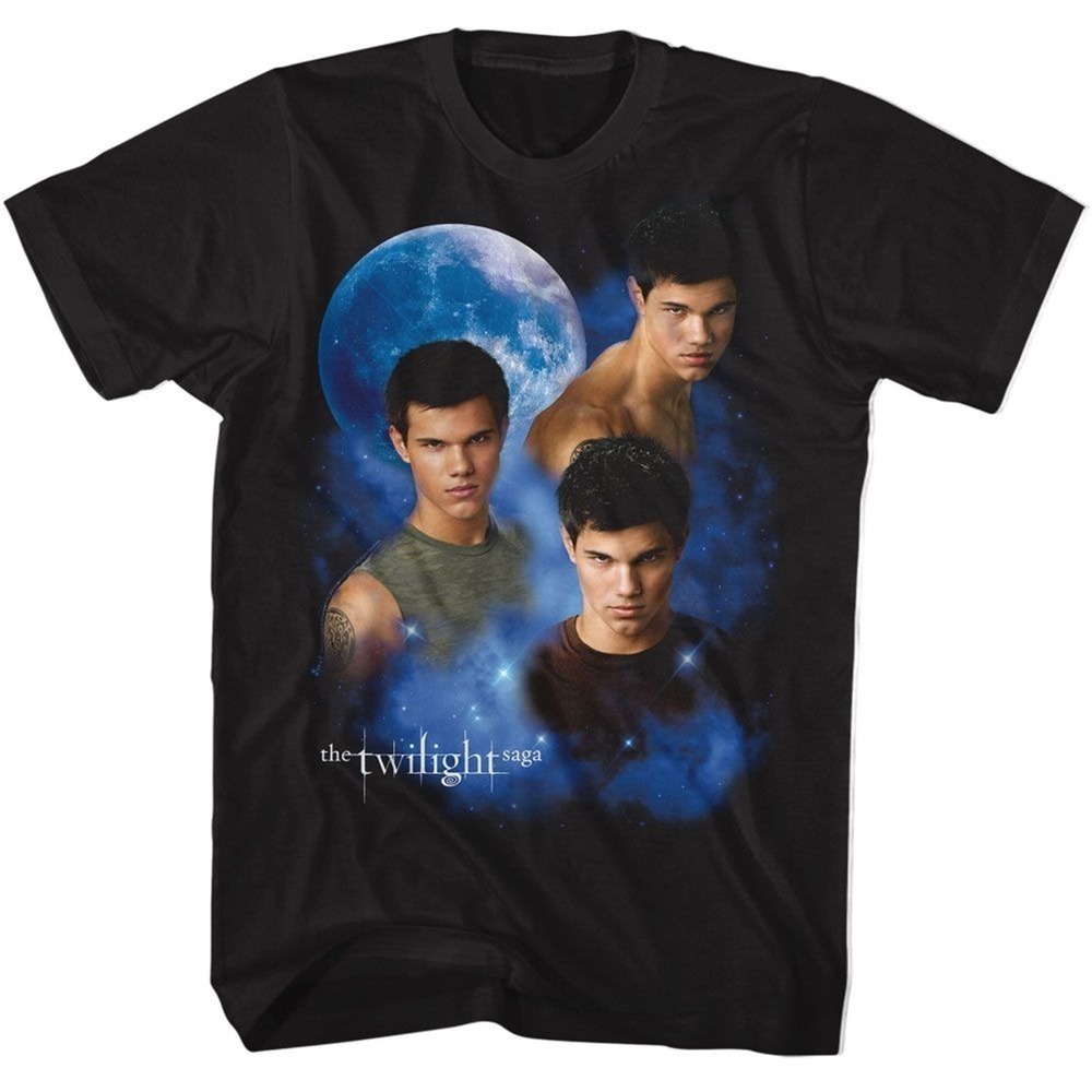 Twilight Jacob And Moon Black Adult Tshirt
